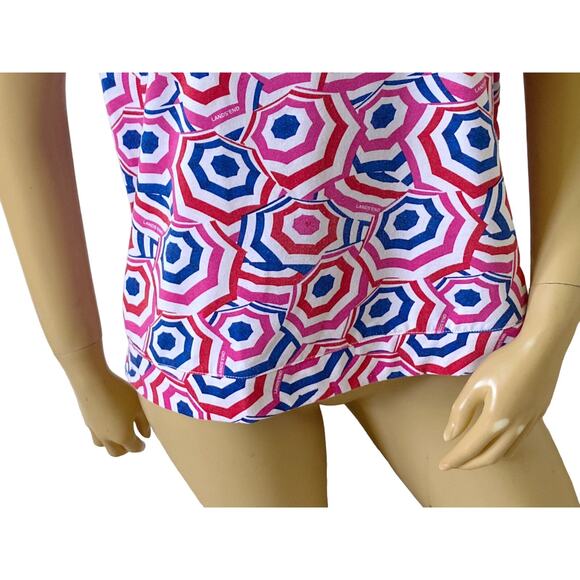 LANDS END Womens Size Small (6-8) Short Sleeve Retro Print Tee T Shirt Top - Picture 5 of 9